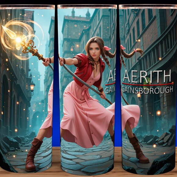 Aerith Gainsborough Final Fantasy 7 Gaming Cup Mug Tumbler - Picture 1 of 3